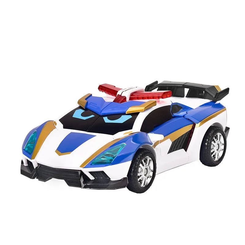Фото Металлический робот-трансформер Cardbot BLUE COP S W, машинка-игрушка, фигурка, модель из АБС-пластика, подарок 2025 №5