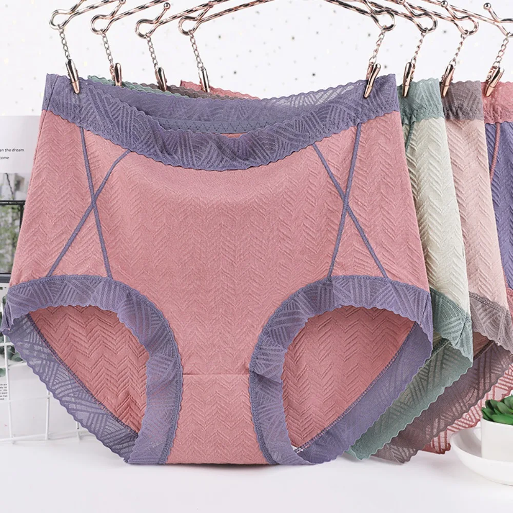

XL-6XL Women's Underwear Panty Sexy Lace Panties Plus Size Fashion Cotton Briefs High Waist Seamless Underpants Female Lingerie