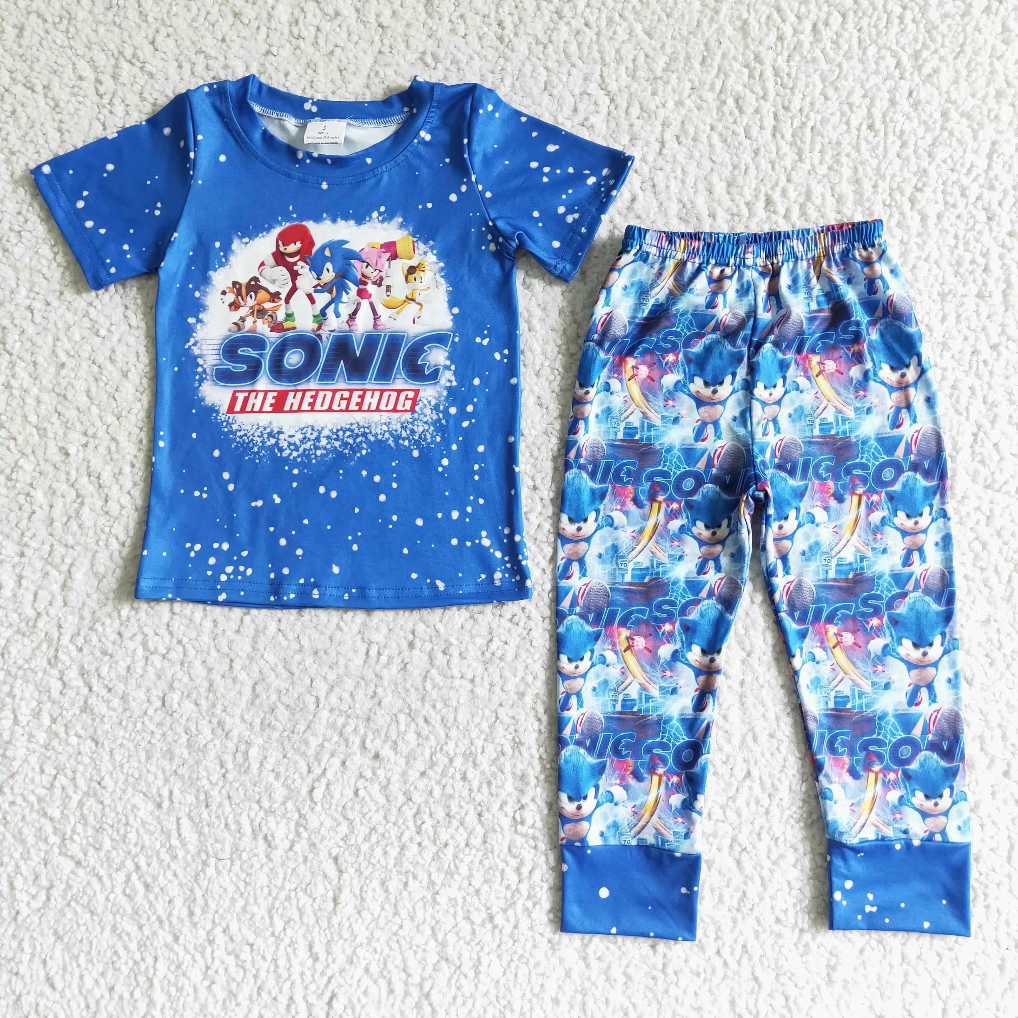 

Toddlers Boutique Cartoon Outfits Baby Boys Sonic Clothing Kids Short Sleeve Shirt Full Joggers Sets Children Popular Clothes