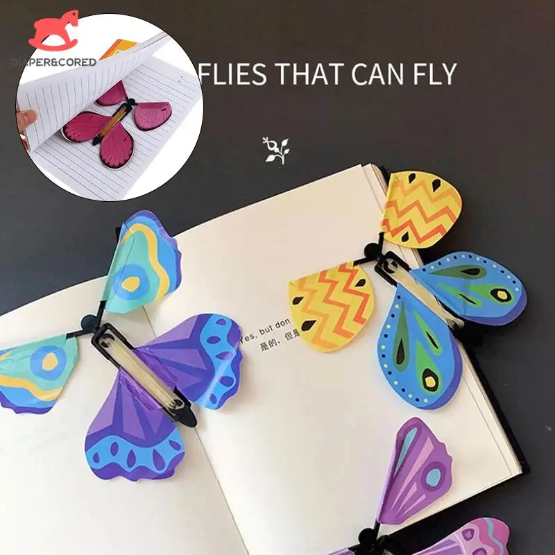 

Flying In The Book Fairy Rubber Band Powered Wind Up Great Surprise Birthday Wedding Card Gift Butterfly Card Magic Toy