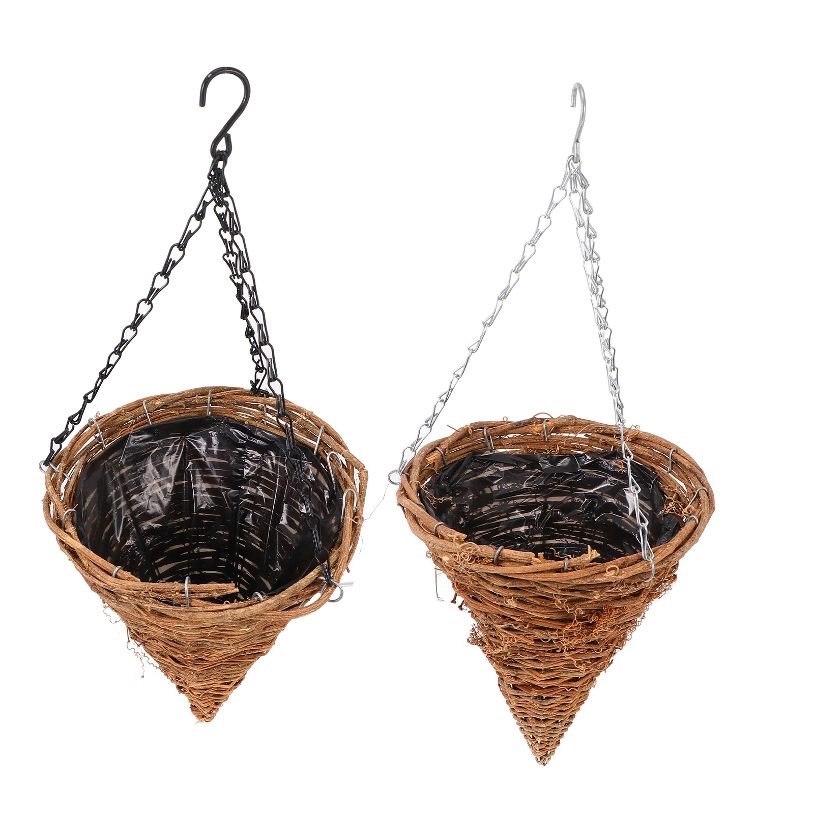 

Hanging Basket Flower Planter Rattancone Pot Wicker Wall Planters Farmhouse Outdoorwoven Orchid Holder Weaving Shaped Window