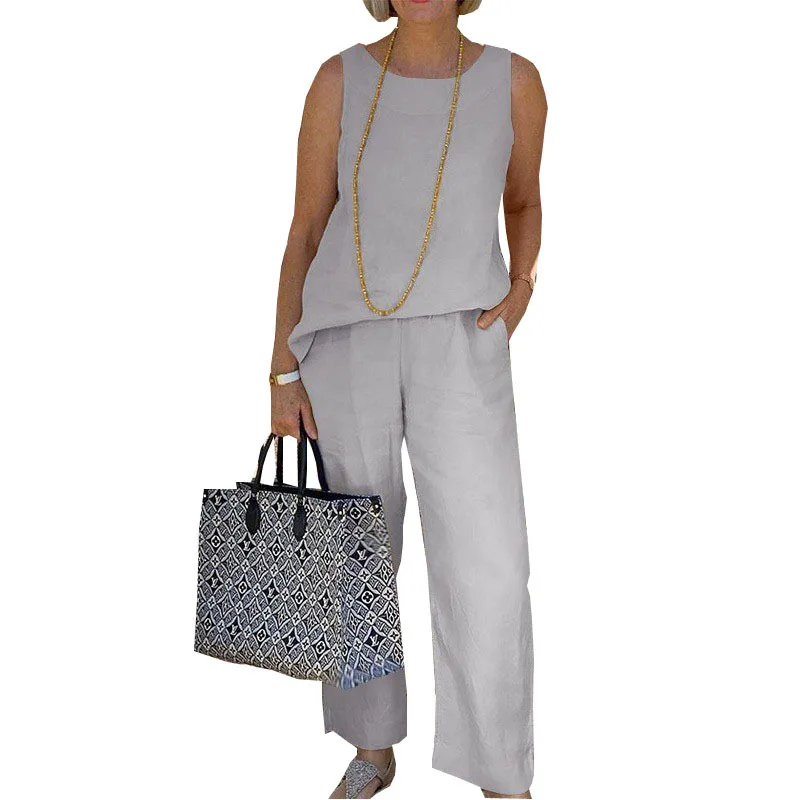 Женский брючный комплект из двух предметов топ и брюки