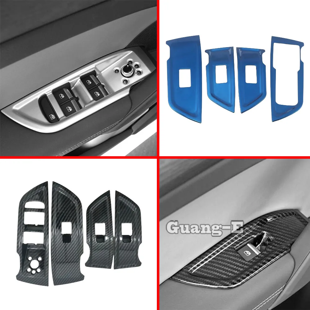 

Стайлинг автомобиля, левая дверь водителя, внутреннее окно, стеклянная панель, подлокотник, переключатель подъема, отделка для Audi Q5 Q5L 2018 2019 ...