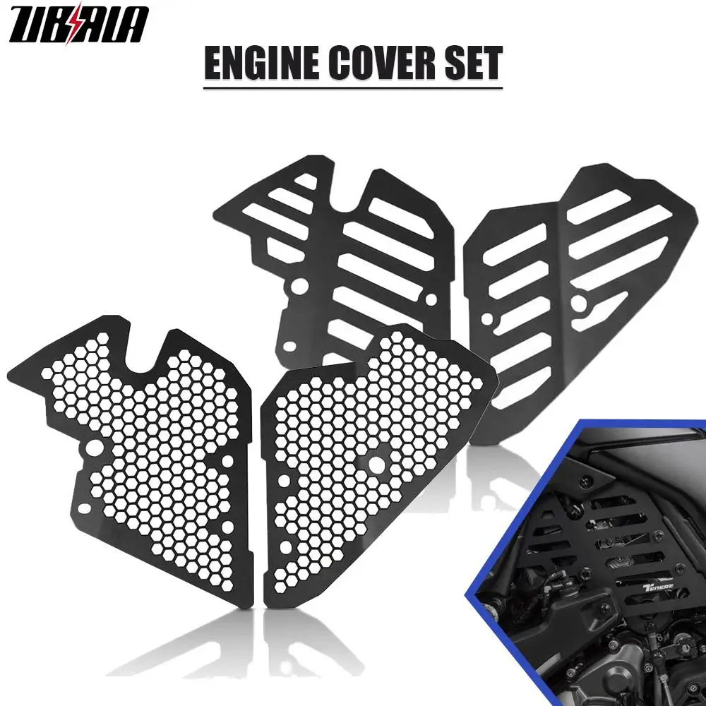 Motorcycle Alumimum Engine Guard Cover protector Crap Flap Set For Yamaha XTZ700 Tenere 700 Rall Tenere XT700Z 2019 2020 2021