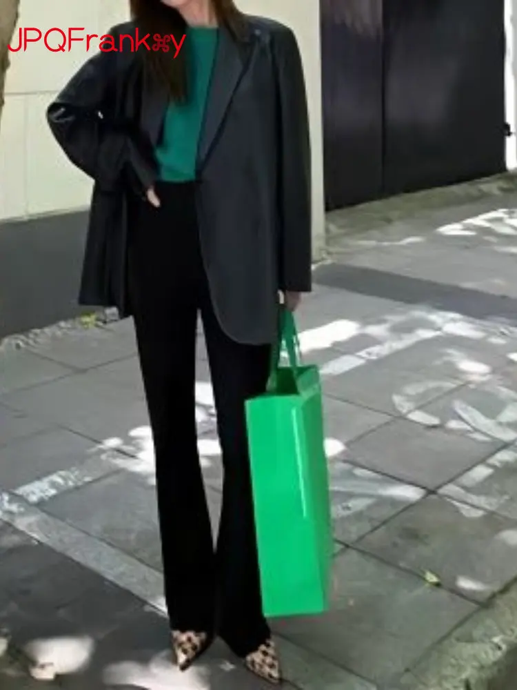 Black Brown Women's Leather Coat Women Spring and Autumn 2023 New Leisure Slim Fit Motorcycle Leather Suit Top PU Leather Women