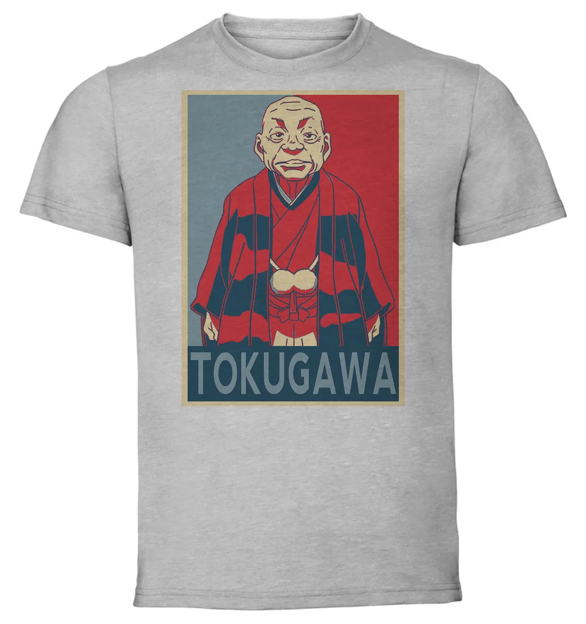 Футболка унисекс серая пропагандистская Grappler Baki Tokugawa