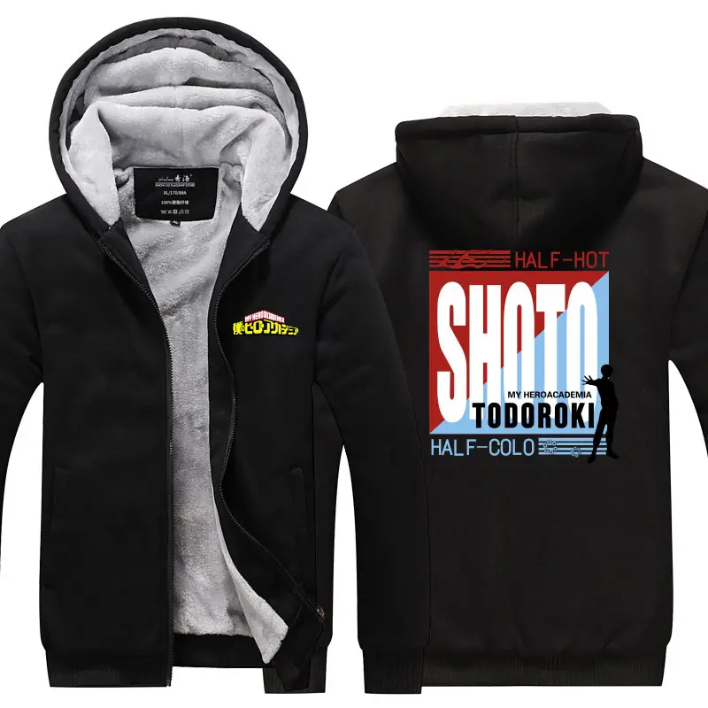 Anime My Hero Academia Hoodies Cool Shoto Todoroki Bakugou Deku Pullover Hooded Sweatshirt Patchwork Men's Long Sleeve Tops