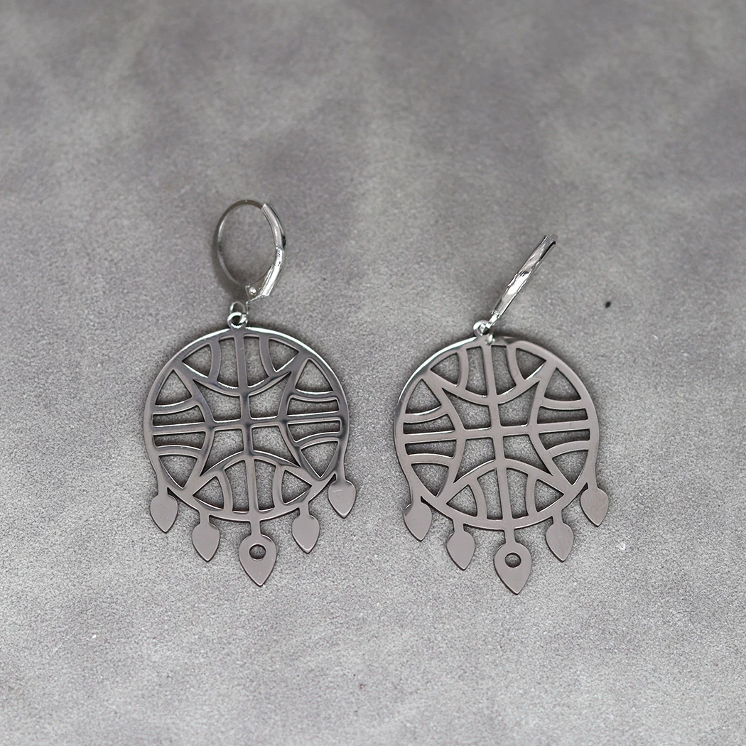 Женские серьги-кольца ручной работы из нержавеющей стали в стиле бохо