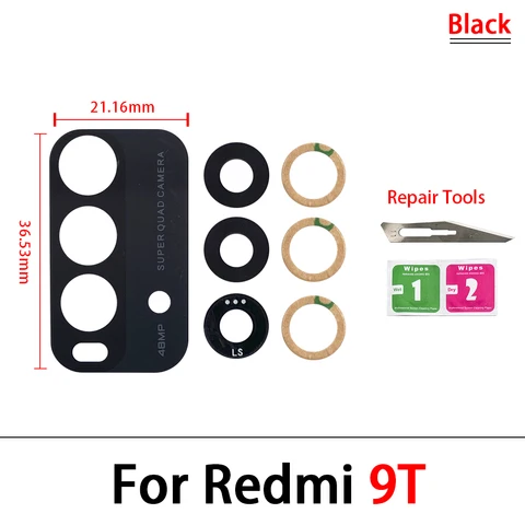 2 шт. стекло камеры для Xiaomi Redmi 12C 10A 10C 10 9T 9A 9C 9 8A 8 7 7A стекло объектива задней камеры + наклейка