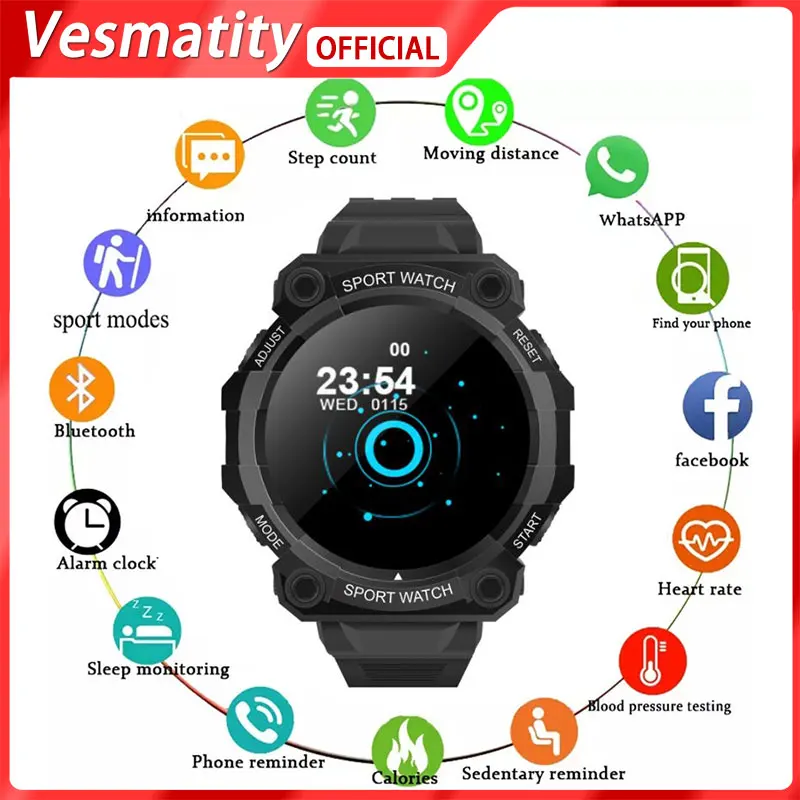 

For Apple Xiaomi Huawei FD68 Single Touch Screen Heart Rate/sleep Monitoring Multi-sport Smart Smart Sports Watch