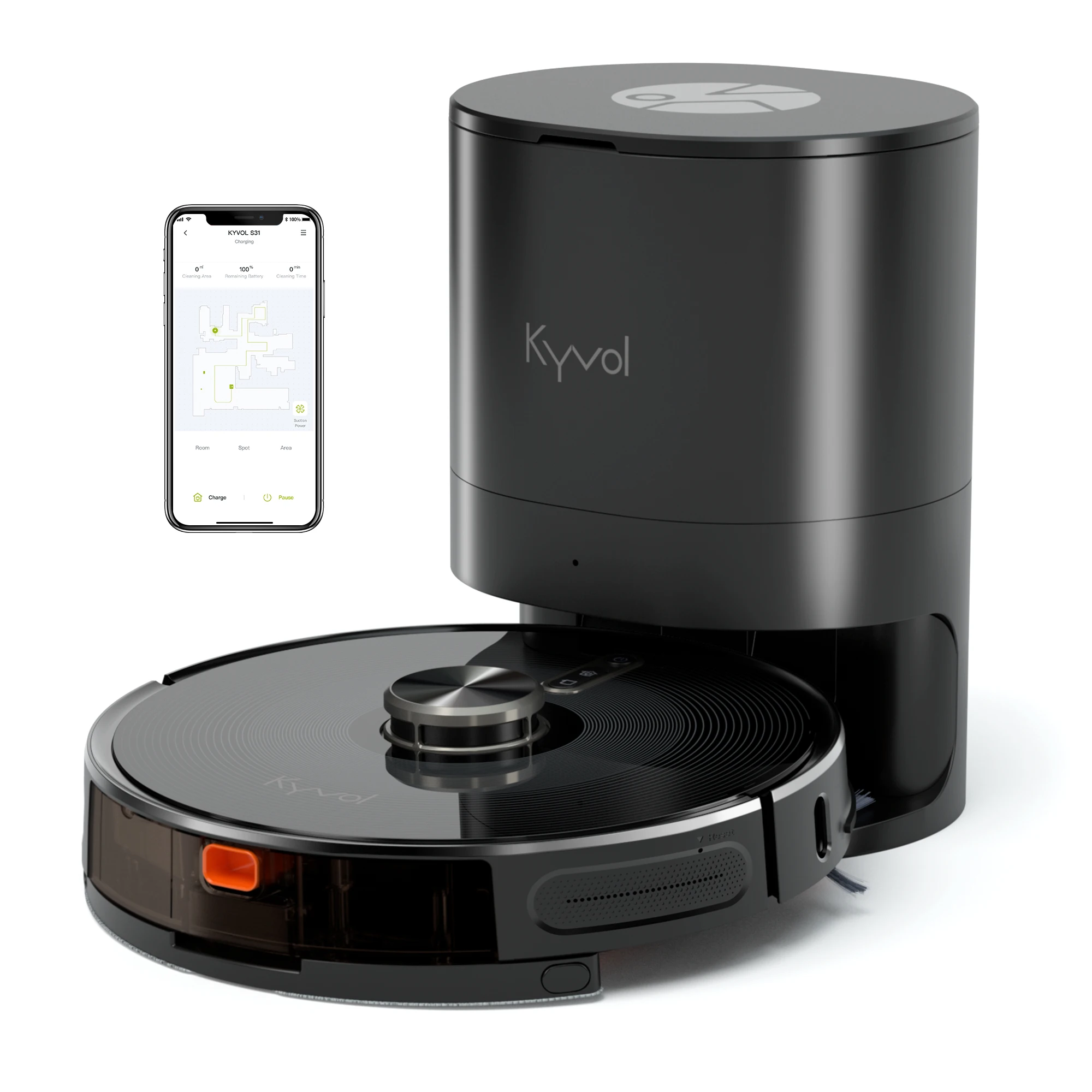 

Kyvol S31 Sweeping Smart Laser Vacuum RWith Self-Emptying Dustbin