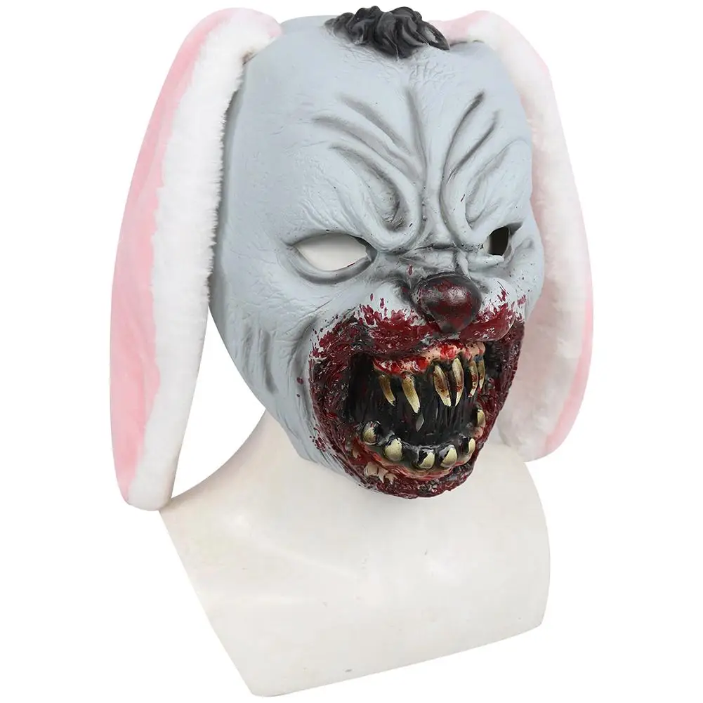 

Halloween Bloody Rabbit Scary Mask Cosplay Dress Up Props For Halloween Show Horror Theme Party Bloody Rabbit Mask Scary Plush