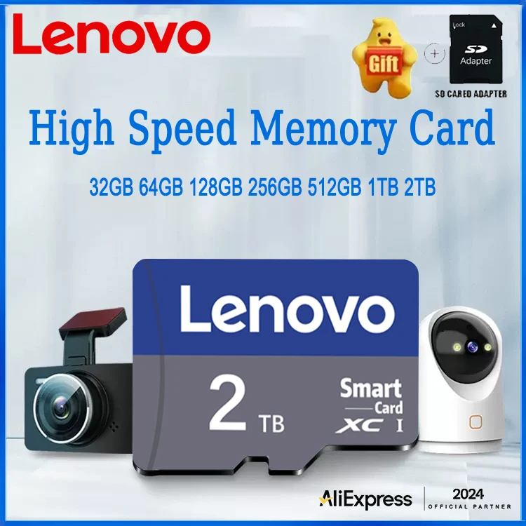 Флэш-карта памяти Lenovo SD-карта 256 ГБ Micro TF/SD-карта 1 ТБ