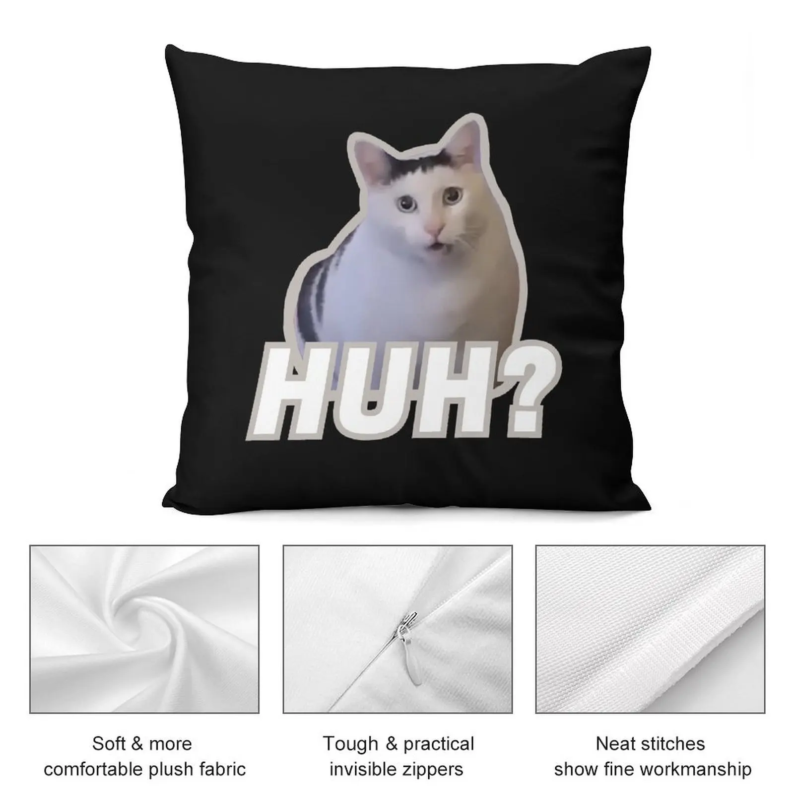 Ха кошачий мем ха? Диванная подушка в клетку диванная наволочка