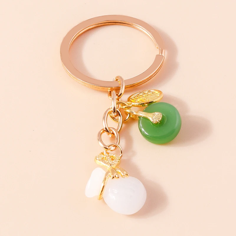 

Cute Keychains Opal Lucky Bag Pendants Keyrings for Women Men Car Key Handbag Hanging Key Chains DIY Jewelry Accessories