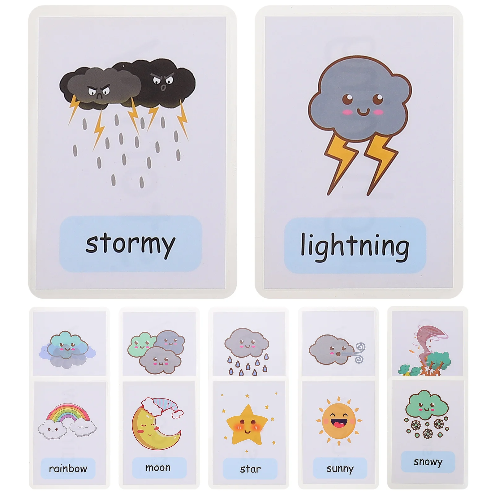 

12 Pcs Learning Flashcards Teaching Cognition Letter Study Weather Portable Word Multi-function Convenient Newborn Toy Kids