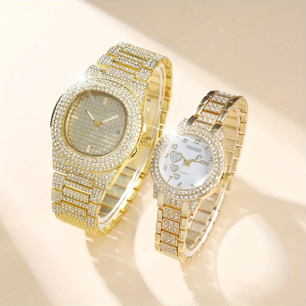 Часы DEYROS для пары кварцевые золотые