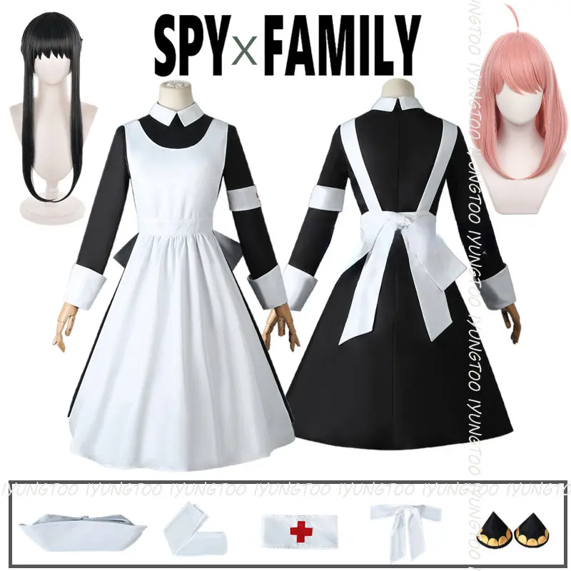 

Косплей костюм персонажа из аниме «шпионская история», униформа для косплея, с розовым париком для девушек, для взрослых, детей, медсестер, г...
