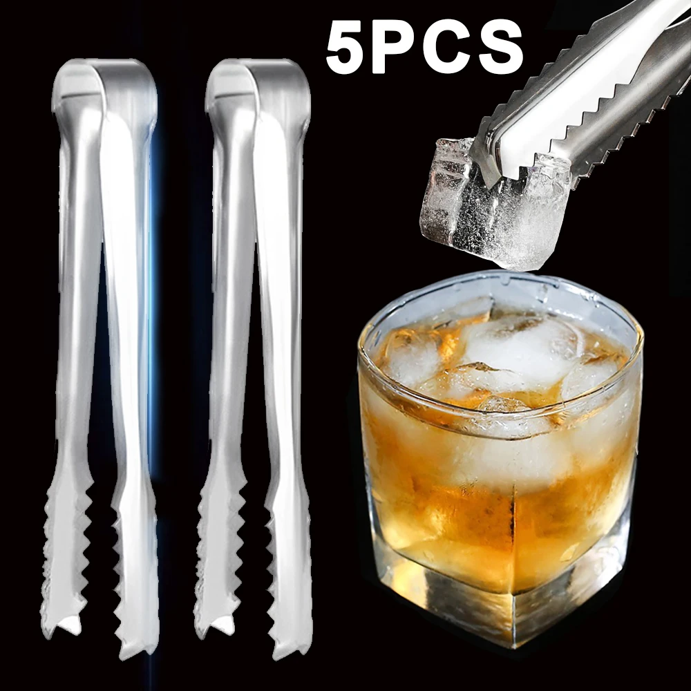 

5/1Pcs Stainless Steel Ice Tongs Multi-purpose Kitchen Tongs For Barbecue Bread Food Meat Clamp Party Bar Tools Kitchen Gadgets