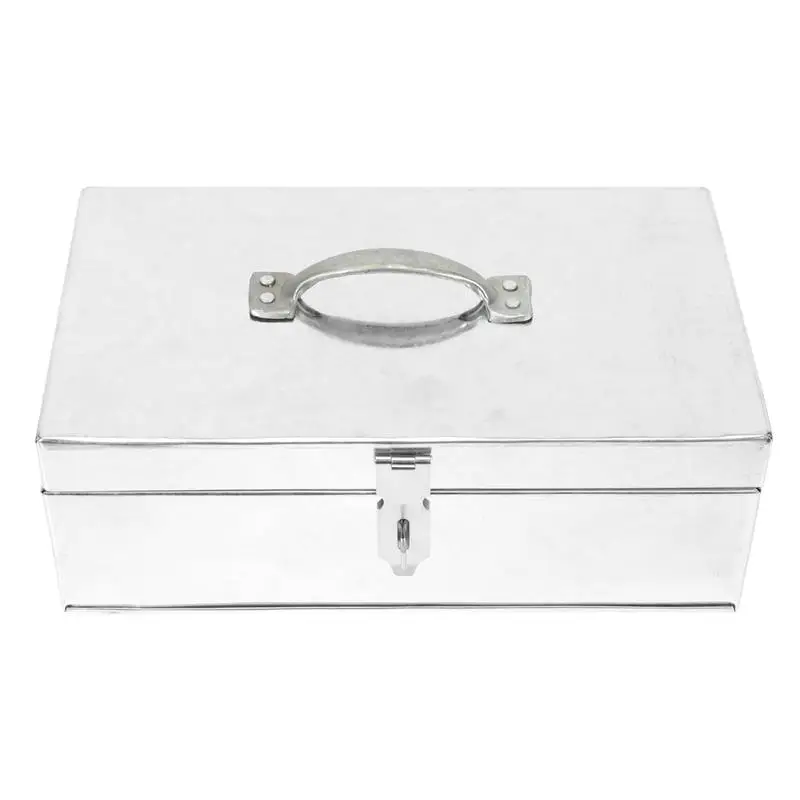 

1pc Iron Sheet Tool Box Household Tool Storage Case Cash Box (Assorted Color)
