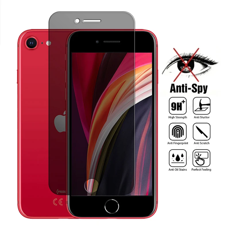 Для iPhone 8 Стекло Apple SE 2020 7 закаленное стекло антишпионская конфиденциальность 9H