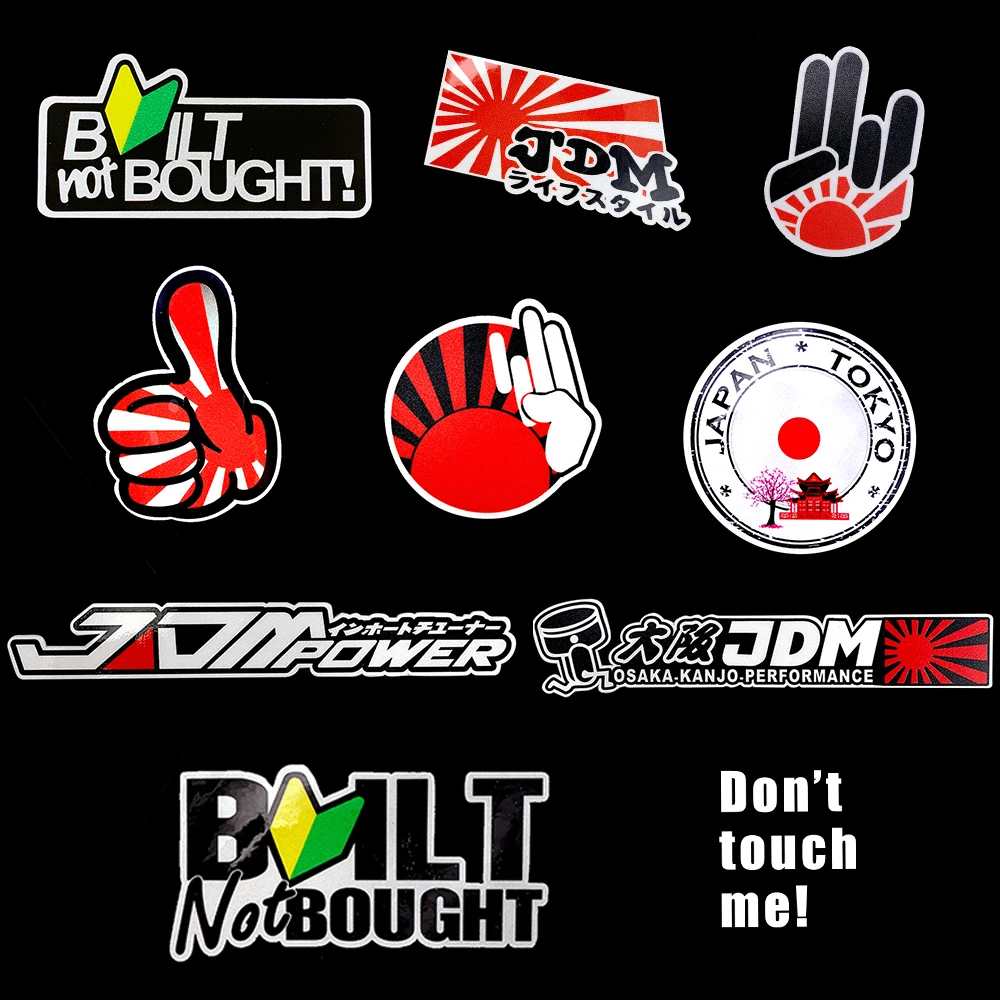 

JDM Reflective Warning Car Sticker Decals Decoration Bumper Helmet Car Body For Nissan Mazda Mitsubishi Car Styling Accessories