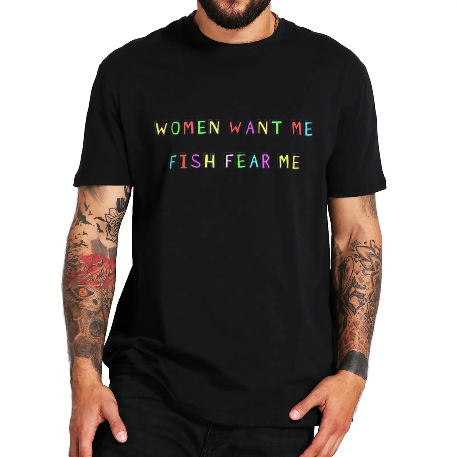 

Women Want Me Fish Fear Me T-shirt Funny Joke Sarcastic Fishing Lovers Short Sleeve Summer Casual Oversized T Shirts