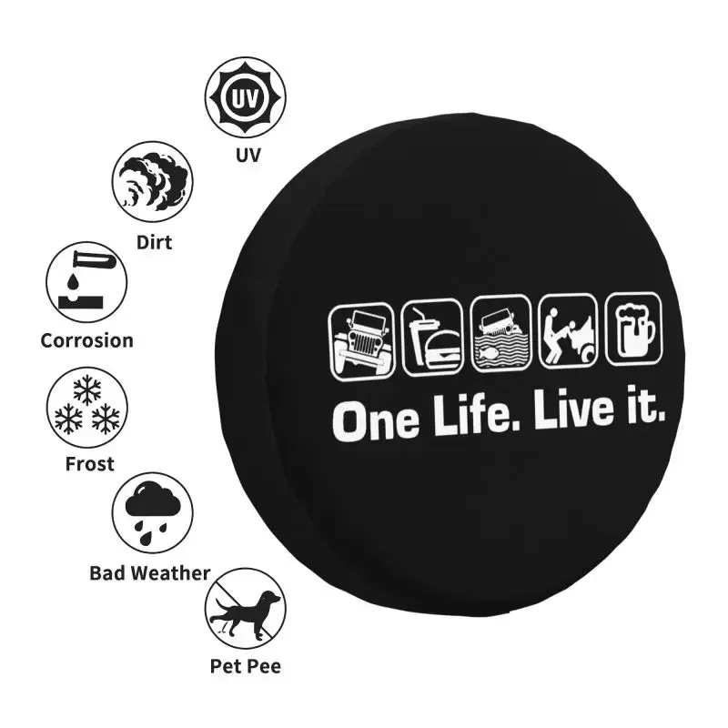Чехол для запасных шин One Life Live It Mitsubishi Pajero 4WD 4x4 RV искусственная кожа 14 дюймов 15 16 17