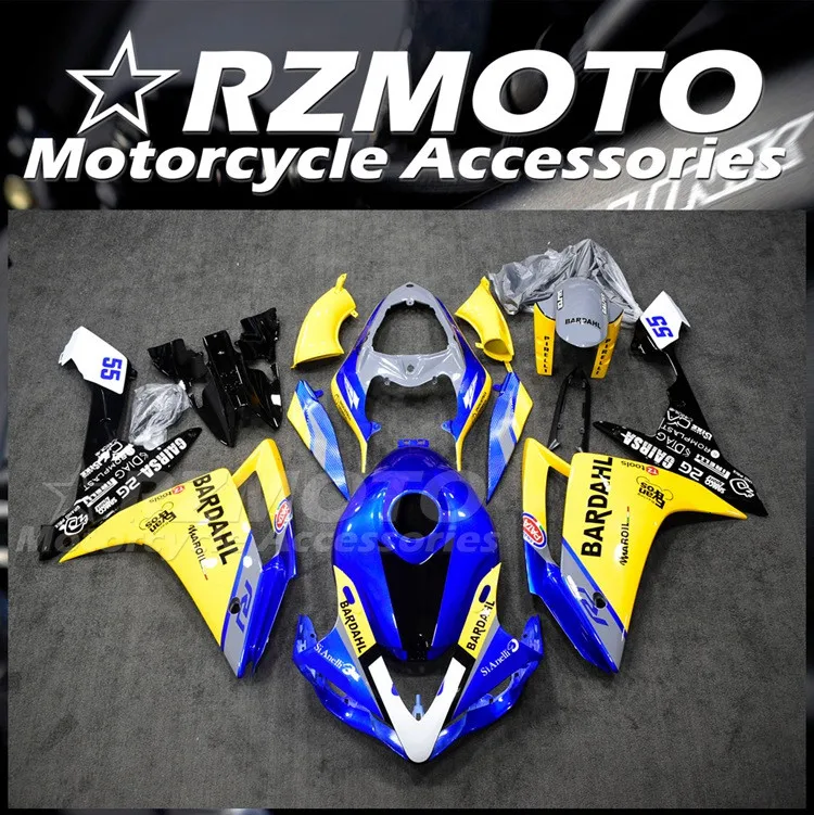 

Injection Mold New ABS Fairings Kit Fit for YAMAHA YZF-R1 2007 2008 07 08 R1 Bodywork Set Blue Yellow + Tank cover