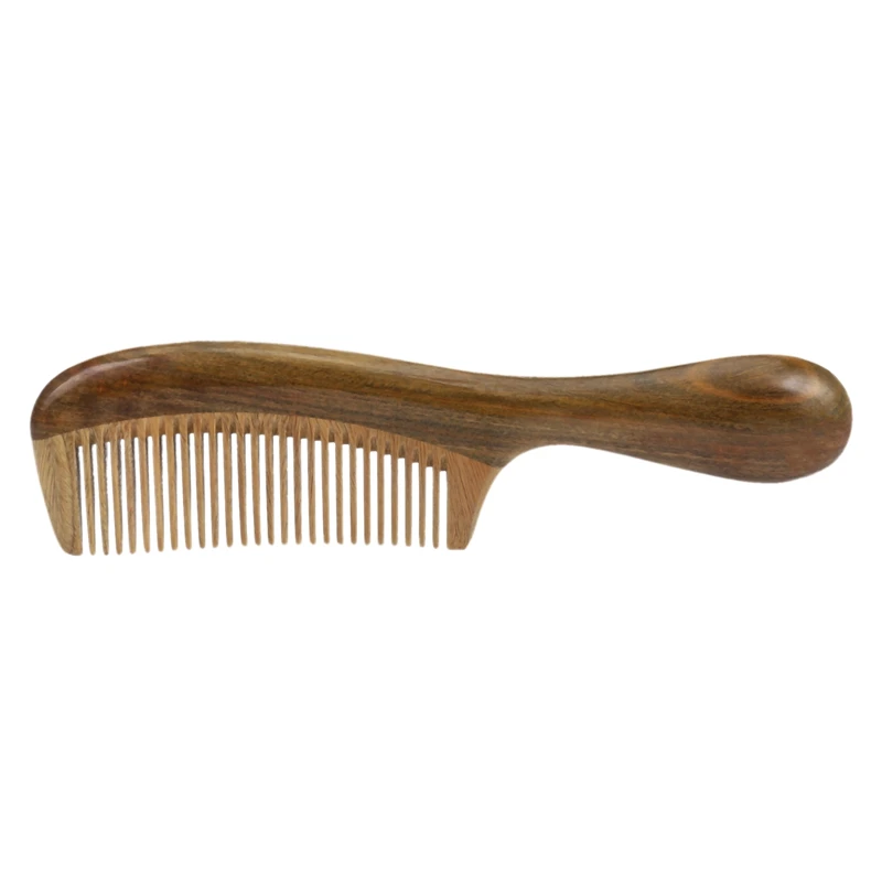 

Handmade Natural Green Sandalwood Hair Combs - Anti-Static Sandalwood Scent Natural Hair Detangler Wooden Comb (Wide Tooth)