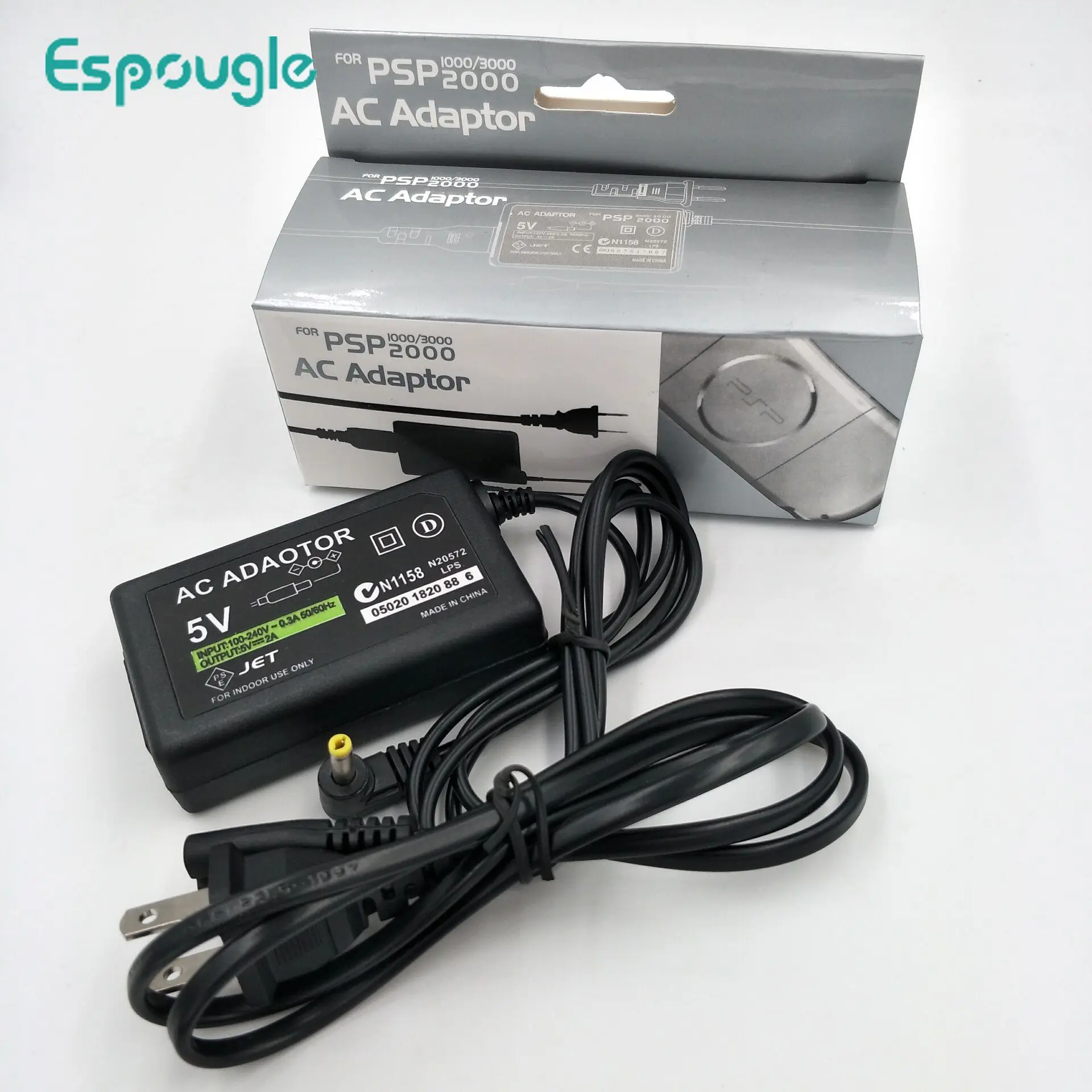 

Charger Cable for PSP 5V AC Adapter Home Wall Charger Power Supply Cord for Sony PSP PlayStation 1000 2000 3000 US/EU Plug