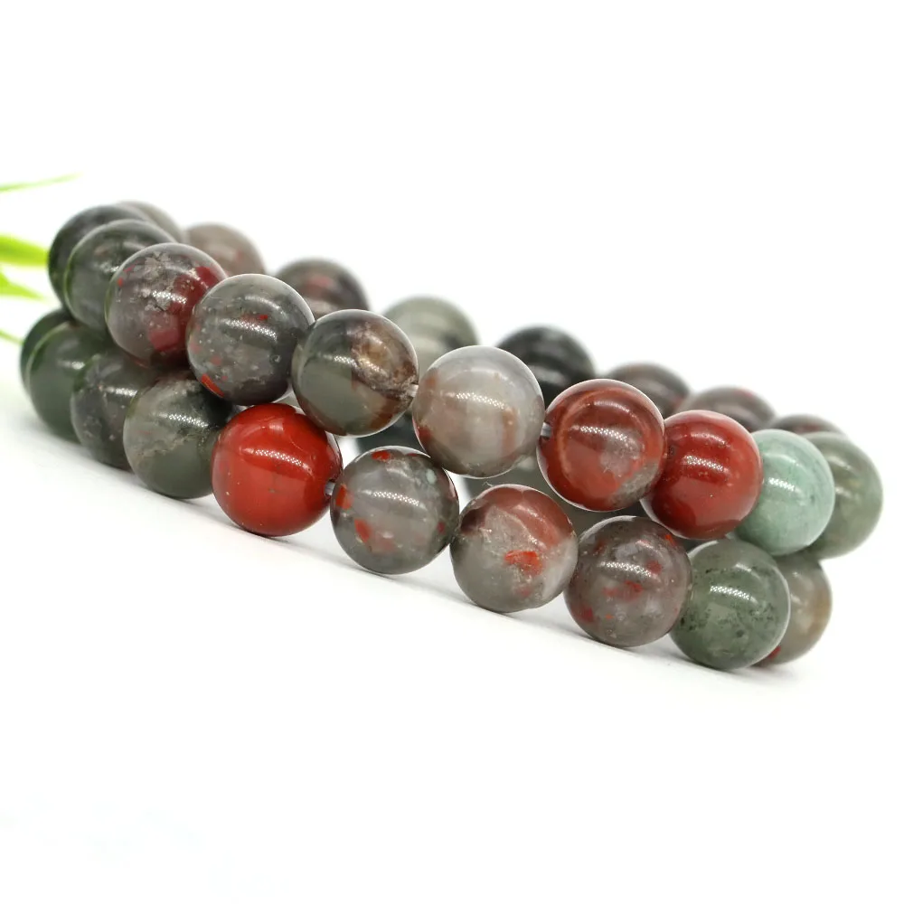 

Natural Blood Stone Crystal Round Beads Bracelets Women Men Wrist Chain Chakra Healing Energy Stretch Charm Strand Jewelry Gifts