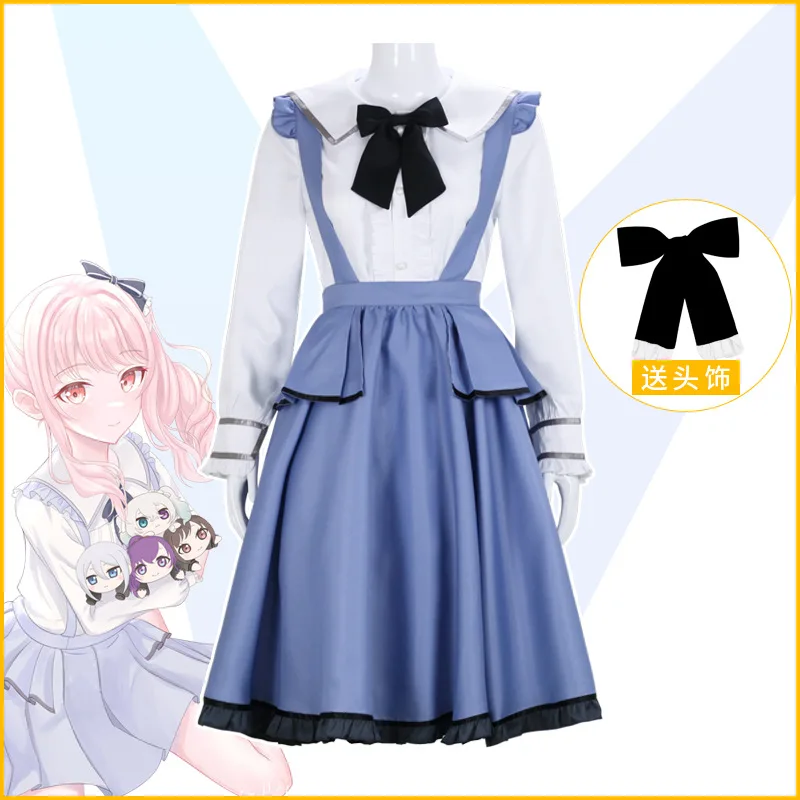 

Akiyama Mizuki Cosplay Costume Maid Dress Game Anime Character Role Garment Halloween Costume Lolita Skirt Party Clothes Suit