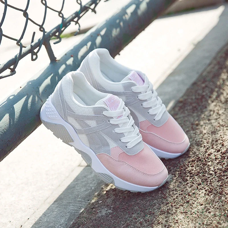

Color M,atching Increased Running Shoes Flat Casual Shoes Student Sneakers
