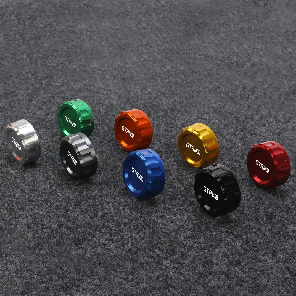 

With logo gtr1400 For KAWASAKI GTR1400 GTR 1400 2012-2019 2020 Motorcycle CNC Rear Fuel Brake Fluid Reservoir Cap Oil Cup Cover