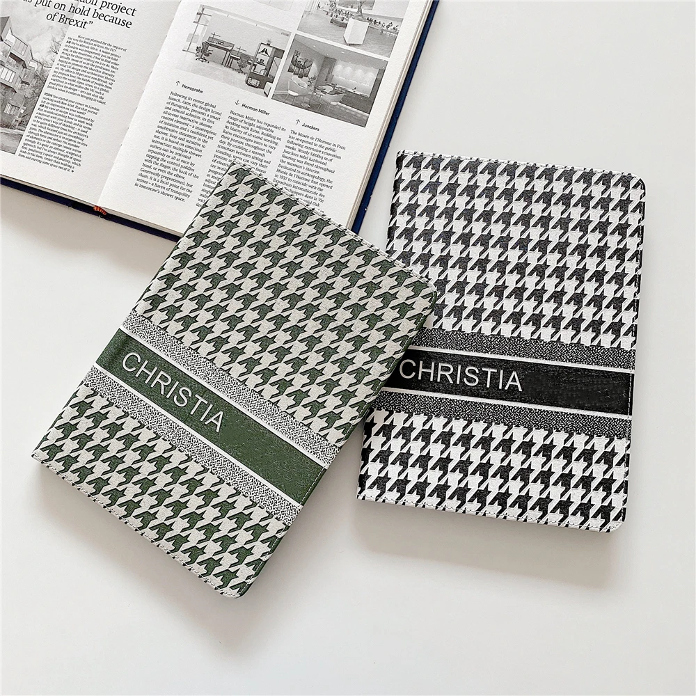 

Brand Houndstooth Tablet Beschermhoes for IPad Air 4 IPad Pro 2021 Cover IPad 10.5 IPad 7 8 9 Th IPad Mini 6 5 4 3 2