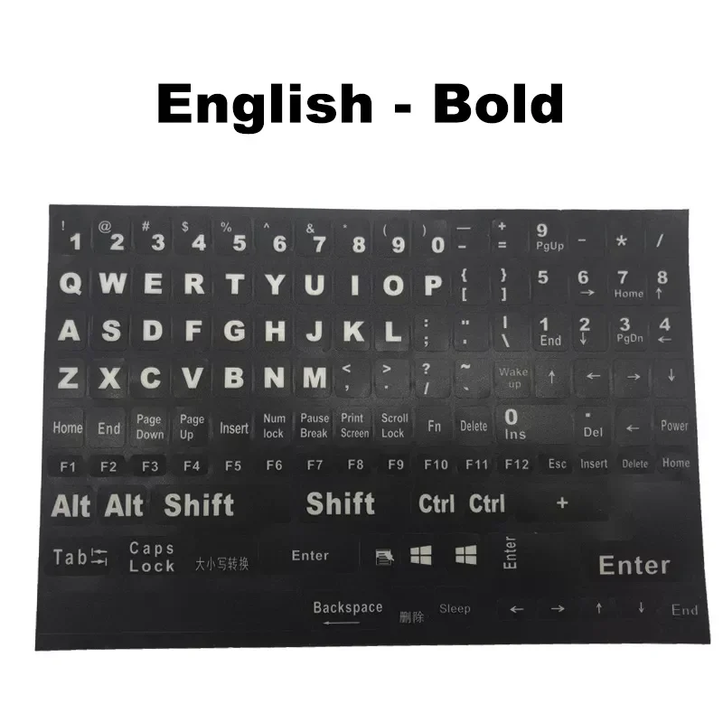 

Full size Russian English Keyboard Stickers Letter Alphabet Layout Sticker For Laptop Desktop PC