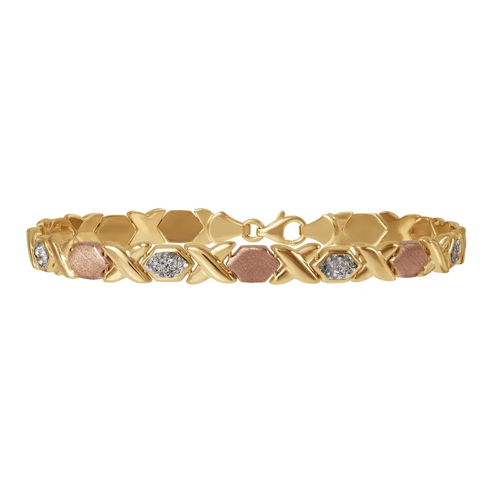 

Hugs and Kisses Gold over Sterling Silver Bracelet