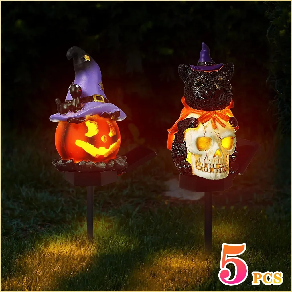 5 Упаковок На Солнечной Энергии Украшения Для Хэллоуина Наружное Освещение