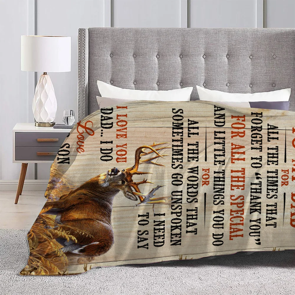 Одеяло для моего отца персонализированный олень. Спасибо за то что всегда