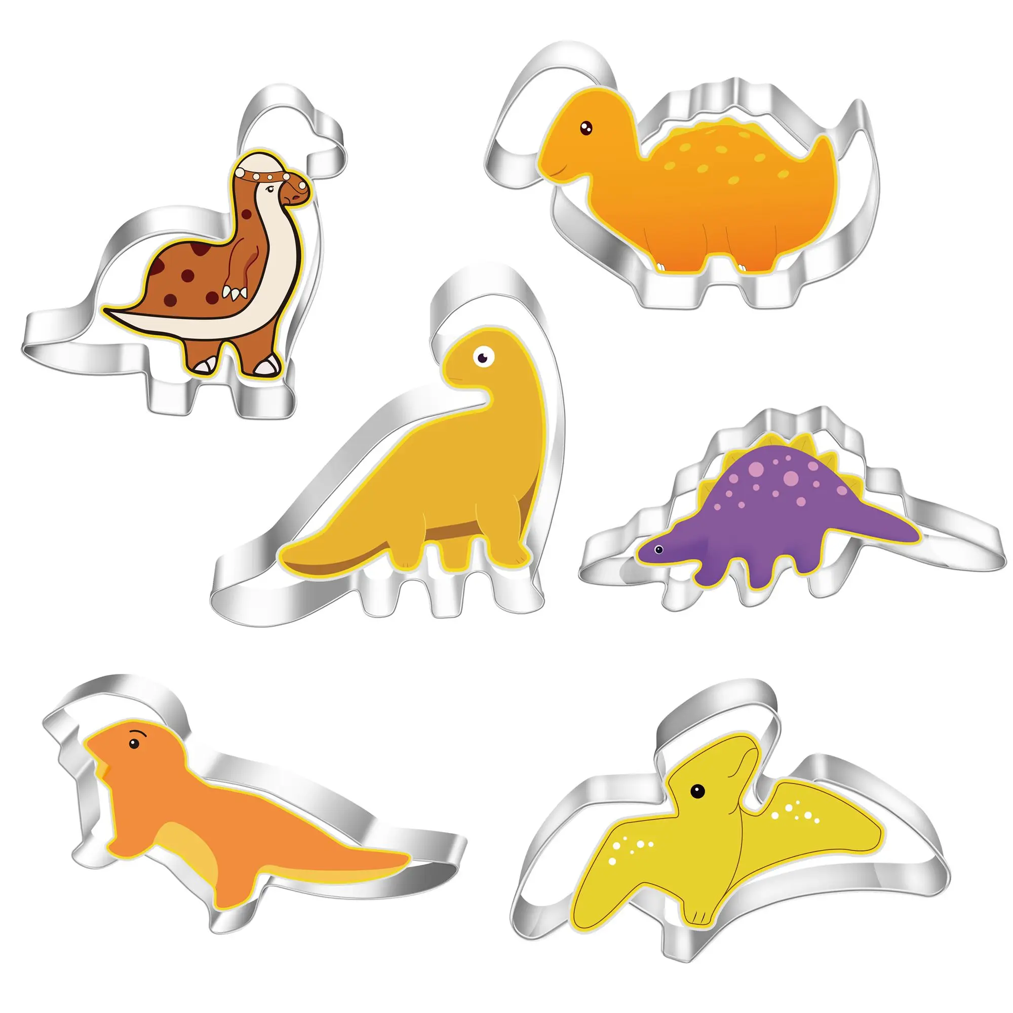 

DIY Cake Decoration Dinosaur Stainless Steel Biscuit Cuttings Fondant Cake Molds Cookie Moulds Pastry Baking Tools