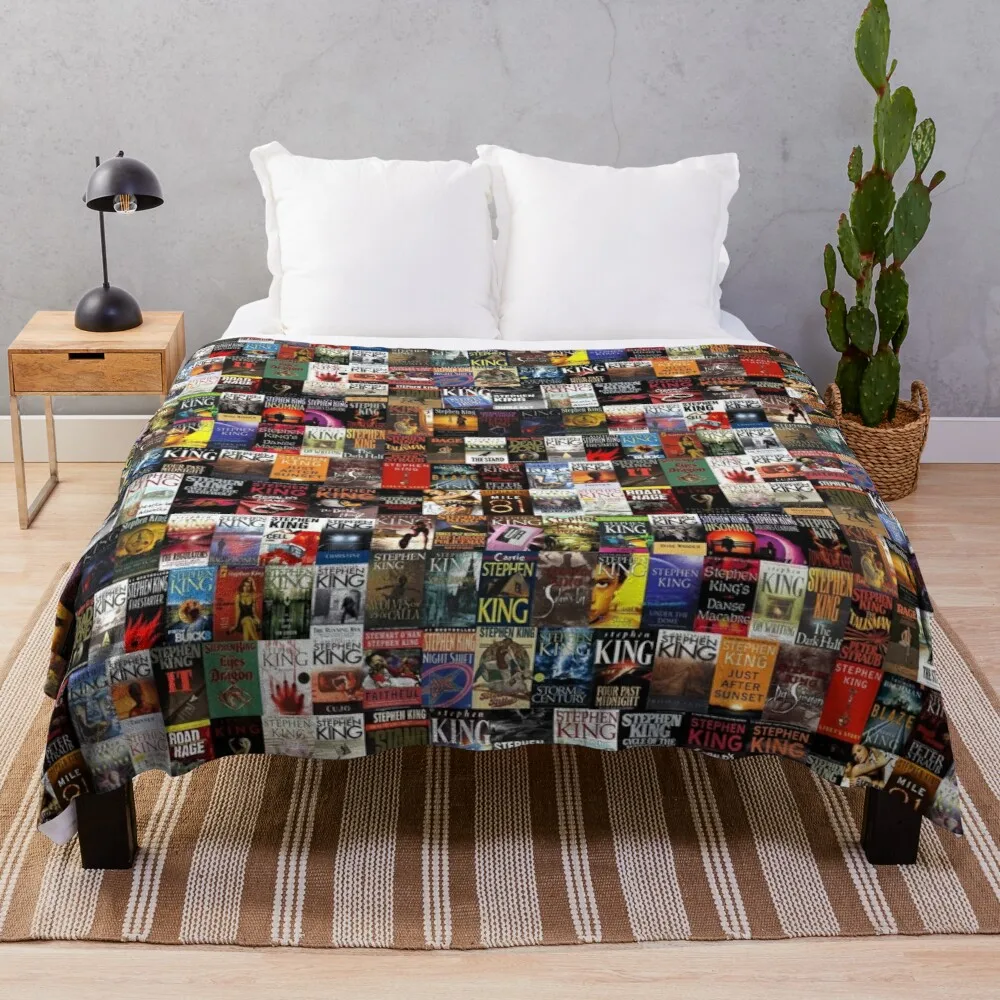 

Stephen King Books Collage Throw Blanket Decorative Sofa Blanket