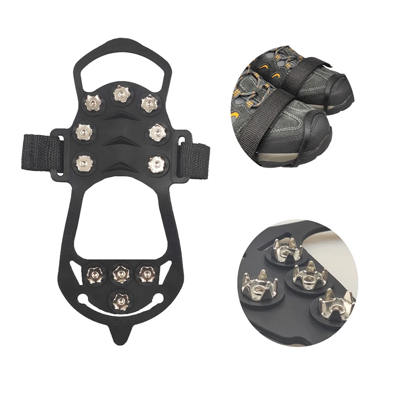 Hiking Shoe Covers Outdoor 11 Tooth Skates Non-slip Crampons Non-slip Wear-resistant Shoe Covers Strong Safe Wear-resistant
