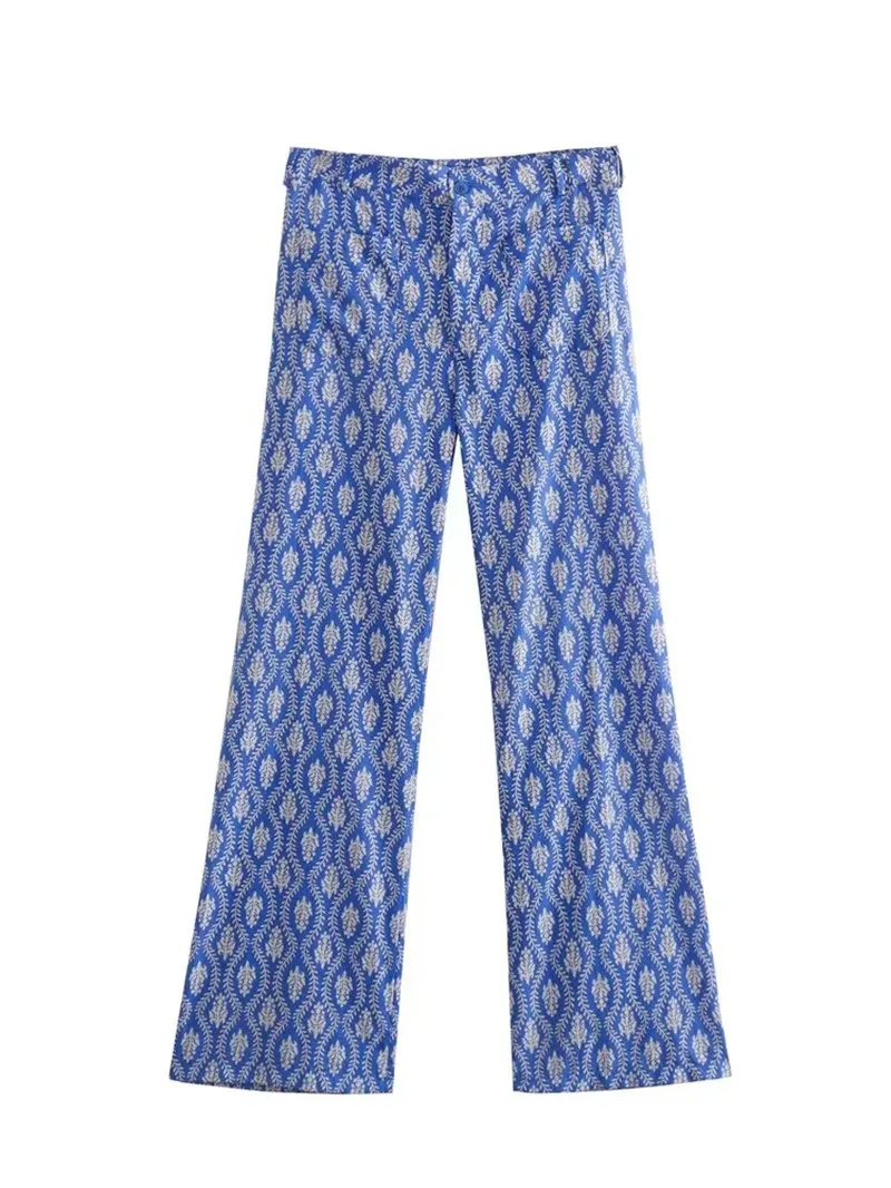 Summer Set Fashion Women's Print Pajama 2 Pieces with Pants Ladies Sleepwear Pijama Casual Long Sleeve Vintage O-neck Outwear