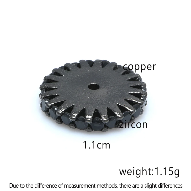 DARENLI 1 шт. 11 мм медные бусины-разделители с черным цирконом DIY аксессуары ручной