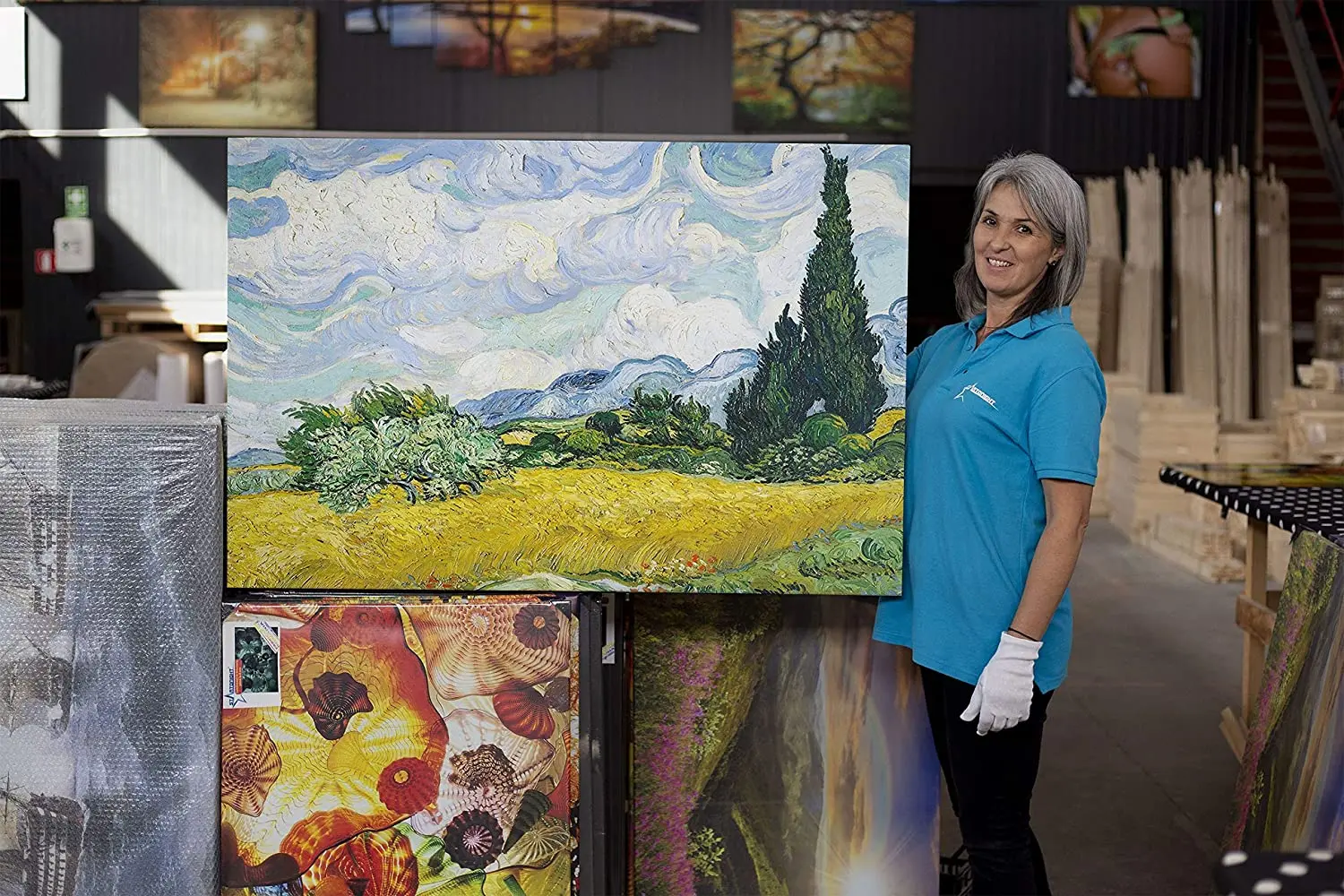 Животное холст настенное искусство абстрактное зерно поле Ван Гога репродукция