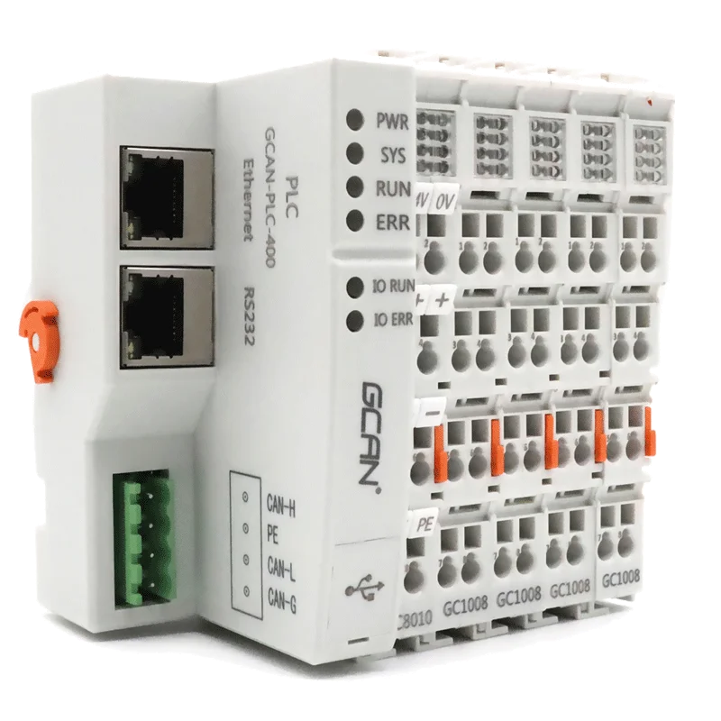 GCAN-PLC-400 PLC Programming Controller With Ethernet Interface Analog Input And Output Io Modules Support OEM Logo images - 6