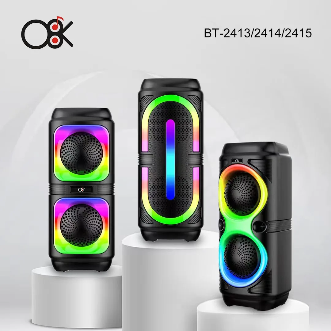 

Dual 4 Inch Horn Outdoor Portable Wireless Hi-fi Bluetooth Speaker Led Flame Light Party Stage Woofer Subwoofer Active Speakers
