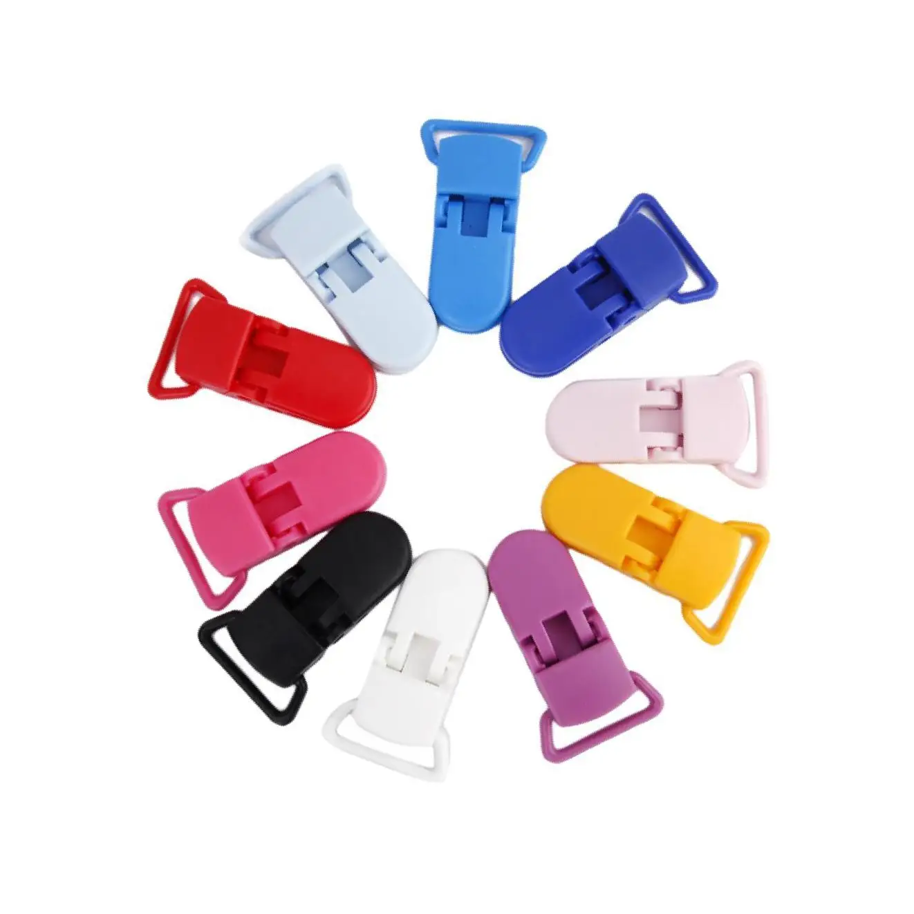 

Resin Pacifier Holder Badge Craft Dummy Clips 39x16mm 10pcs Mixed Color