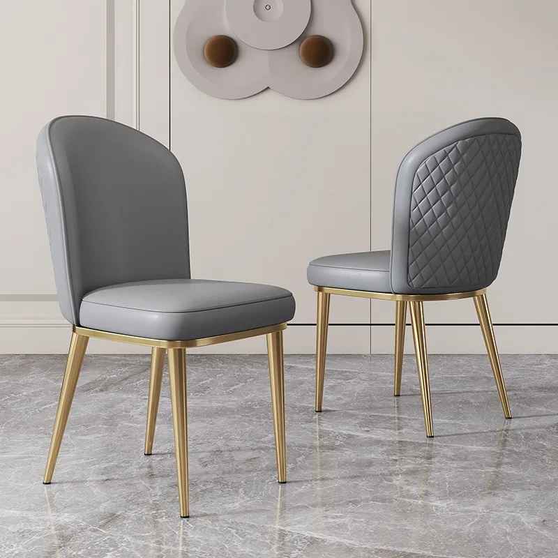S Beige European Leather Modern Dining Chairs Designer Accent Muebles Para El Hogar Home Furniture